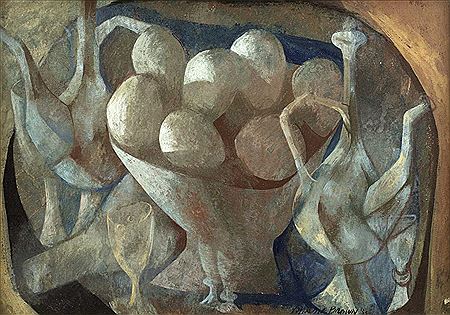 Still Life-Eggs in a Bown next to an Ewer