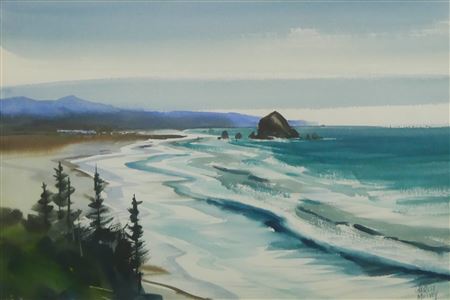 OREGON COASTLINE (CANNON BEACH WITH HAYSTACK ROCK)