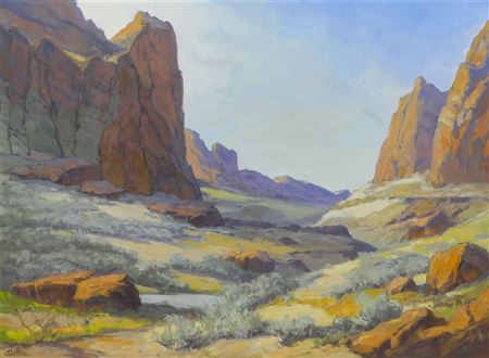 Sample artwork by Peter Winthrop Sheffers (1893 - 1949), known for dramatic coastal mountain landscape and seascape painting, teaching - View similar artists and auction records