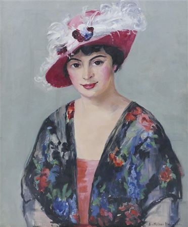 ''THE FLORAL DRESS'' (PORTRAIT)