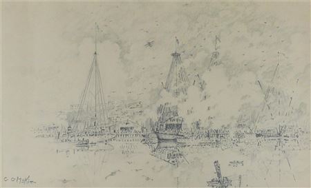 ''Untitled'' (Harbor Battle Scene)