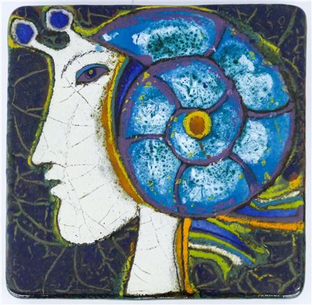 ''WOMEN'S HEAD'' (SNAIL) CERAMIC PLAQUE