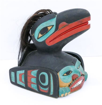 'Raven Helmet'' 1992 Painted Cedar Mask