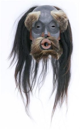 ''Dzoonokwa Mask'' 1987 Painted Cedar Mask