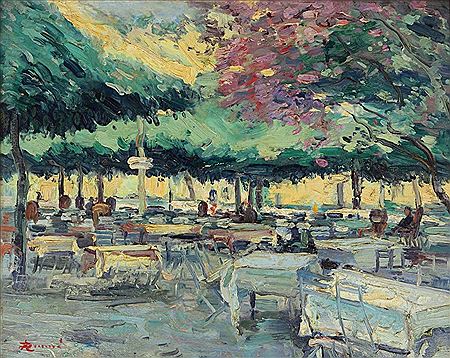 À la terrasse du restaurant by Auguste Drume - Auction record, sale price, and art valuation. Compare with similar artists and explore comparable artworks.
