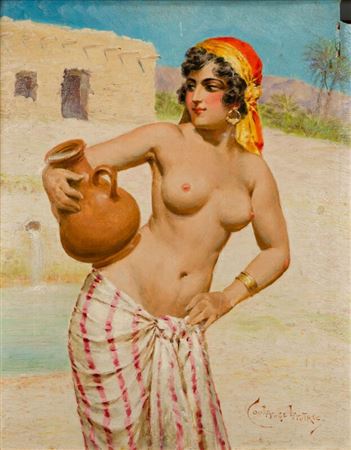 Porteuse d'eau orientale by Jules Coulange-Lautrec - Auction record, sale price, and art valuation. Compare with similar artists and explore comparable artworks.