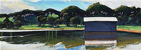 Rottnest Lake - The Boatshed by Nigel Hewitt - Auction record, sale price, and art valuation. Compare with similar artists and explore comparable artworks.