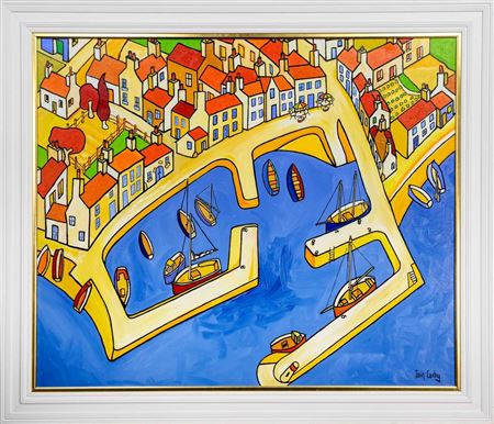 GULLS EYE VIEW OF STONEHAVEN by Iain Carby - Auction record, sale price, and art valuation. Compare with similar artists and explore comparable artworks.