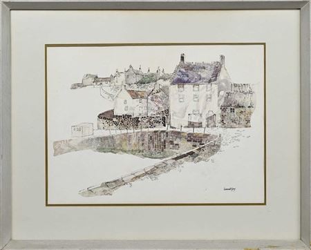 EAST NEUK FISHING VILLAGE by Leonard Gray - Auction record, sale price, and art valuation. Compare with similar artists and explore comparable artworks.