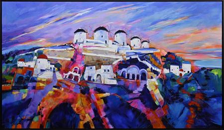 WINDMILLS ON MYKONOS by Shelagh Campbell - Auction record, sale price, and art valuation. Compare with similar artists and explore comparable artworks.