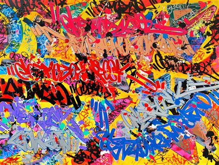 Sample artwork by COSMOS (Born 1969), known for street art painting - View similar artists and auction records