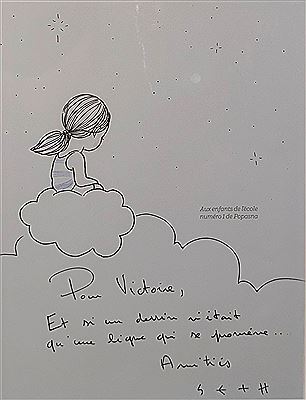 Little girl on a cloud