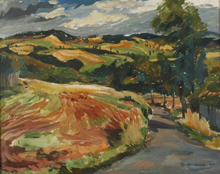 Vogtland summer landscape by Rolf Andiel - Auction record, sale price, and art valuation. Compare with similar artists and explore comparable artworks.