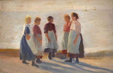 Girls on the beach by Clara Arnheim - Auction record, sale price, and art valuation. Compare with similar artists and explore comparable artworks.