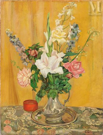 Bouquet of roses and arums