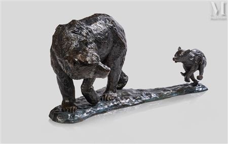 "Bear and cub"