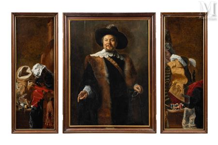Portrait of Hendrick Clootens, cutter--triptych
