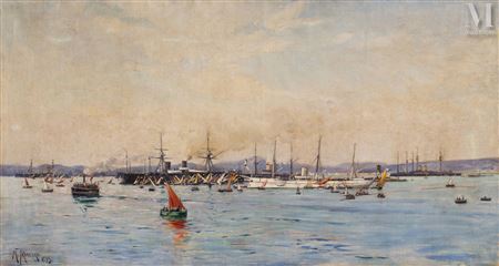 Arrival of the Russian Imperial Squadron in the port of Toulon, October 13, 1893