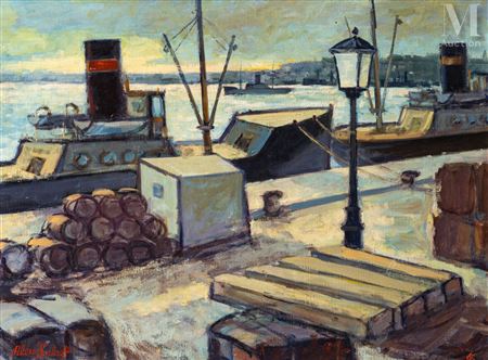Evening on the harbor by Alexis Kalaeff - Auction record, sale price, and art valuation. Compare with similar artists and explore comparable artworks.