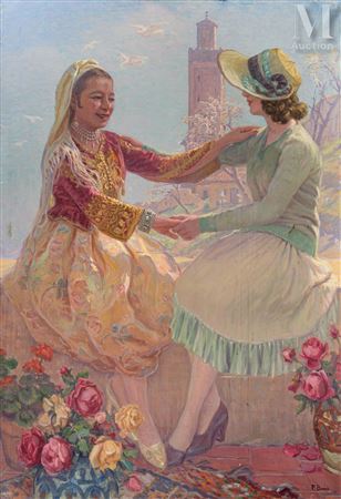 The two friends by Primitif Bono - Auction record, sale price, and art valuation. Compare with similar artists and explore comparable artworks.