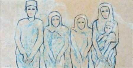 Keluarga Sakinah (2009) by Jeihan Sukmantara - Auction record, sale price, and art valuation. Compare with similar artists and explore comparable artworks.