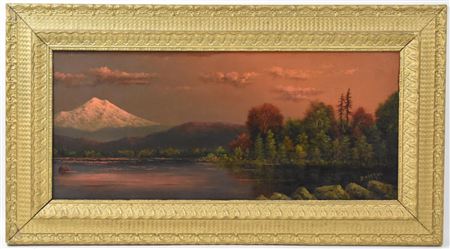 Pink Evening Glow with Mr. Hood in Distance