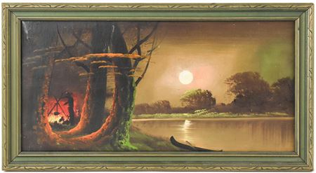 Moonlit Camp Scene