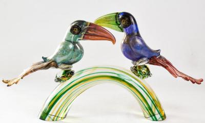 MURANO TOUCANS SCULPTURE