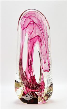 Abstract hand-blown glass sculpture