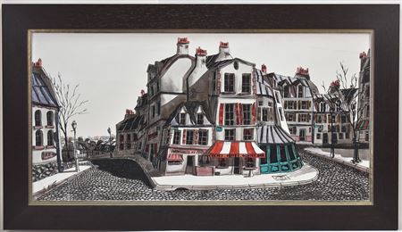 FRENCH VILLAGE PAINTING