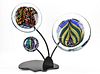 TRIPLE FLOATING DISK ART GLASS SCULPTURE