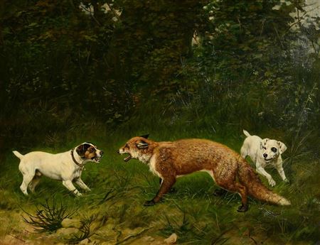 Hunting Dogs and Fox (1897)