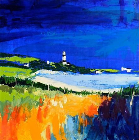 Lighthouse on the Donegal Coast by Paula McKinney - Auction record, sale price, and art valuation. Compare with similar artists and explore comparable artworks.