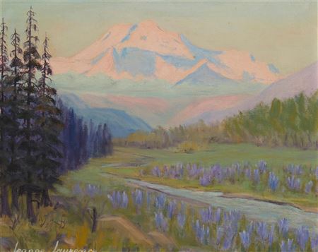 "Mount McKinley, Alaska - Lupin In Foreground"