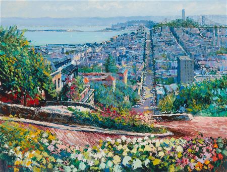 Lombard Street With View Of San Francisco