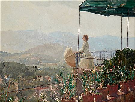 "On the Balcony," 1909 by Alfred Robert Hayward - Auction record, sale price, and art valuation. Compare with similar artists and explore comparable artworks.
