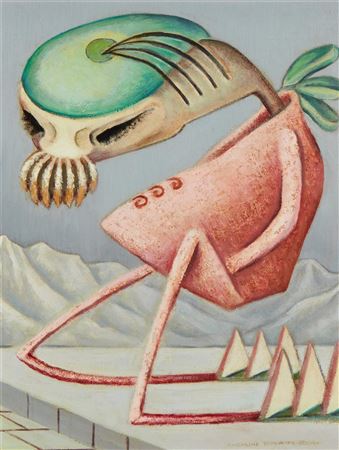 Sample artwork by Caroline Spellman Wogan Durieux (1896 - 1989), known for satirical themed lithography, cartoon-caricature, drawing, painting - View similar artists and auction records