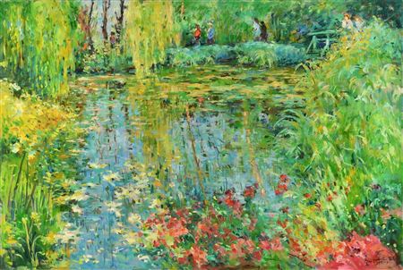 The Japanese bridge over the pond in Giverny