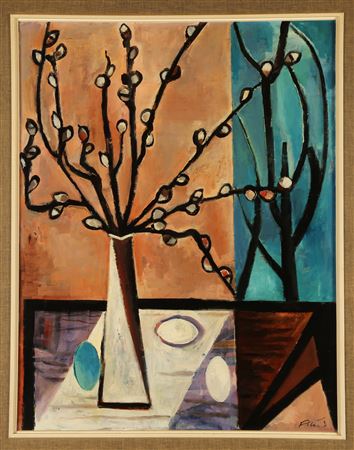 Pussy willow in vase