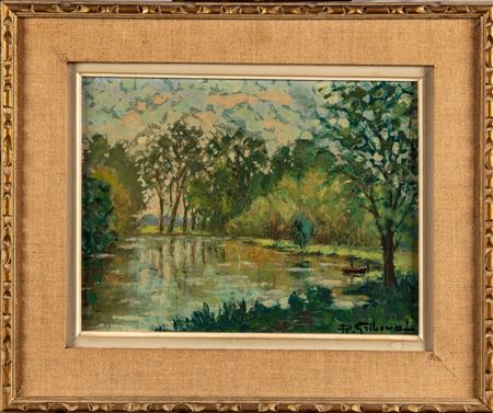 Landscape on the river bank by Roger Griboval - Auction record, sale price, and art valuation. Compare with similar artists and explore comparable artworks.