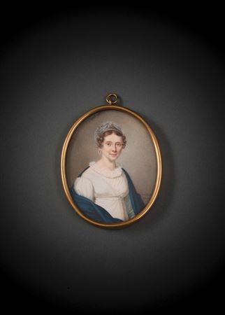 A miniature portrait of a young lady