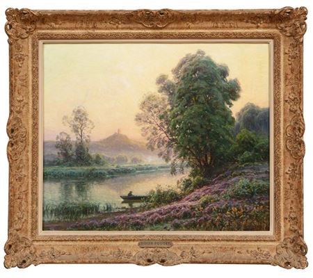 "Le Matin sur l'Etang en Dordogne (Bruyeres en fleurs)"
