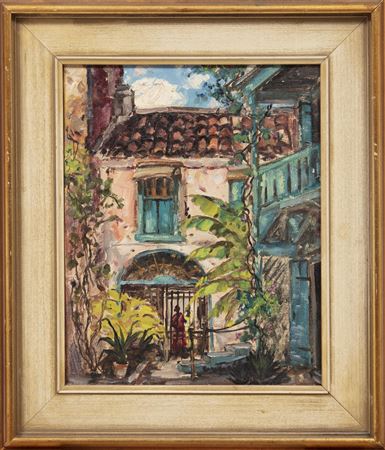 "Old Creole Courtyard Rue St. Peter (Artist's Studio) - Old French Quarter - New Orleans"