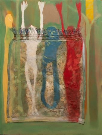 "Abstract Composition in Red, Green, Blue and Yellow"
