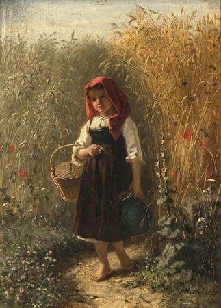 Sample artwork by Hermann Bethke (1825 - 1895), known for figure, genre paintings - View similar artists and auction records