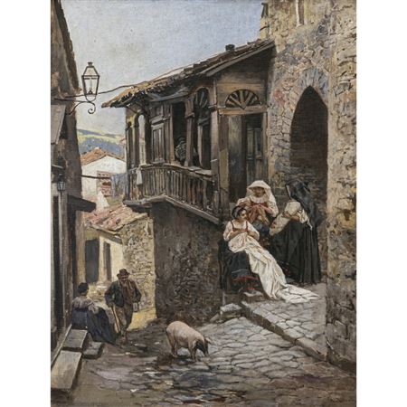 Italian Mountain Village Scene
