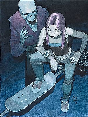 Zombillenium: Gretchen and Sirius. Illustration on the theme of the Zombillenium series