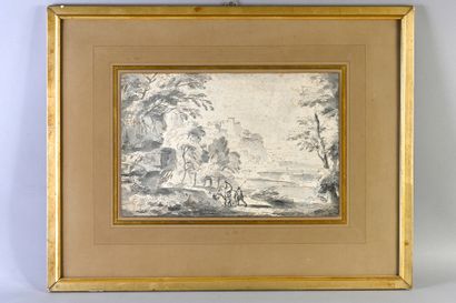 Rider and walker in a landscape