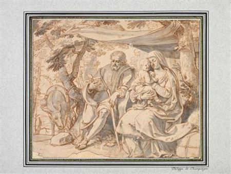 The rest of the Holy Family during the flight into Egypt