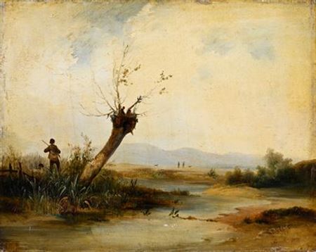 Hunting scene on the lookout